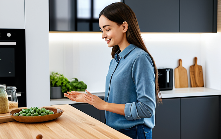 **
"A modern kitchen with a friendly, fully clothed woman using a voice assistant (like Alexa) to control her smart appliances. The kitchen is clean and well-lit. Focus on the ease of use and convenience. She is wearing casual, modest clothing. Safe for work, appropriate content, fully clothed, professional, perfect anatomy, correct proportions, natural pose, well-formed hands, proper finger count, natural body proportions, family-friendly."
**