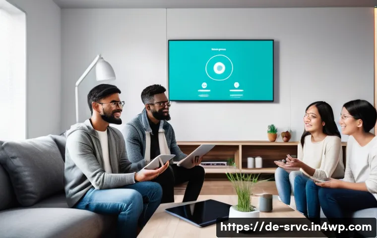 AI 집사 서비스의 커뮤니티와 사용자 포럼 - **Prompt 1: Collaborative Smart Home Community**
"A vibrant and diverse group of adults and youn...