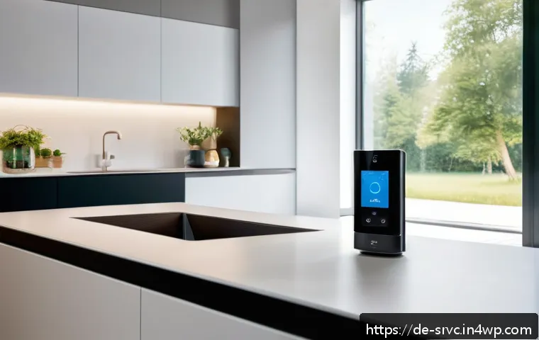 AI 집사 서비스의 새로운 기능 업데이트 - A modern smart home interior in Germany featuring an AI butler interface displayed on a sleek touchs...